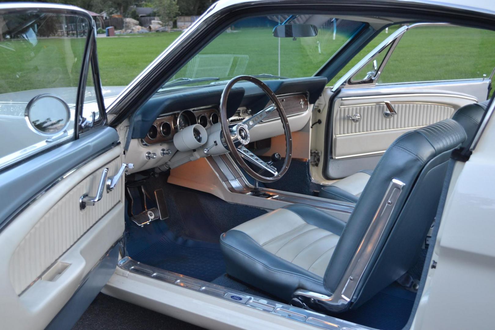 1966 White /Blue Ford Mustang Original GT, Hi-Po, ( K- Code ), 2+2, 4-Speed, Deluxe Pony Interior, Rally Pac. (6F09K192549) with an Correct 289V8 Engine engine, Manual transmission, located at 2510 47th St. Suite 200, Boulder, CO, 80301, (303) 641-0333, 40.026196, -105.243217 - Photo#15