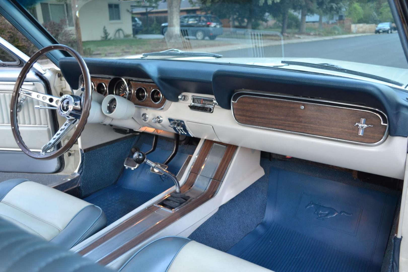 1966 White /Blue Ford Mustang Original GT, Hi-Po, ( K- Code ), 2+2, 4-Speed, Deluxe Pony Interior, Rally Pac. (6F09K192549) with an Correct 289V8 Engine engine, Manual transmission, located at 2510 47th St. Suite 200, Boulder, CO, 80301, (303) 641-0333, 40.026196, -105.243217 - Photo#22