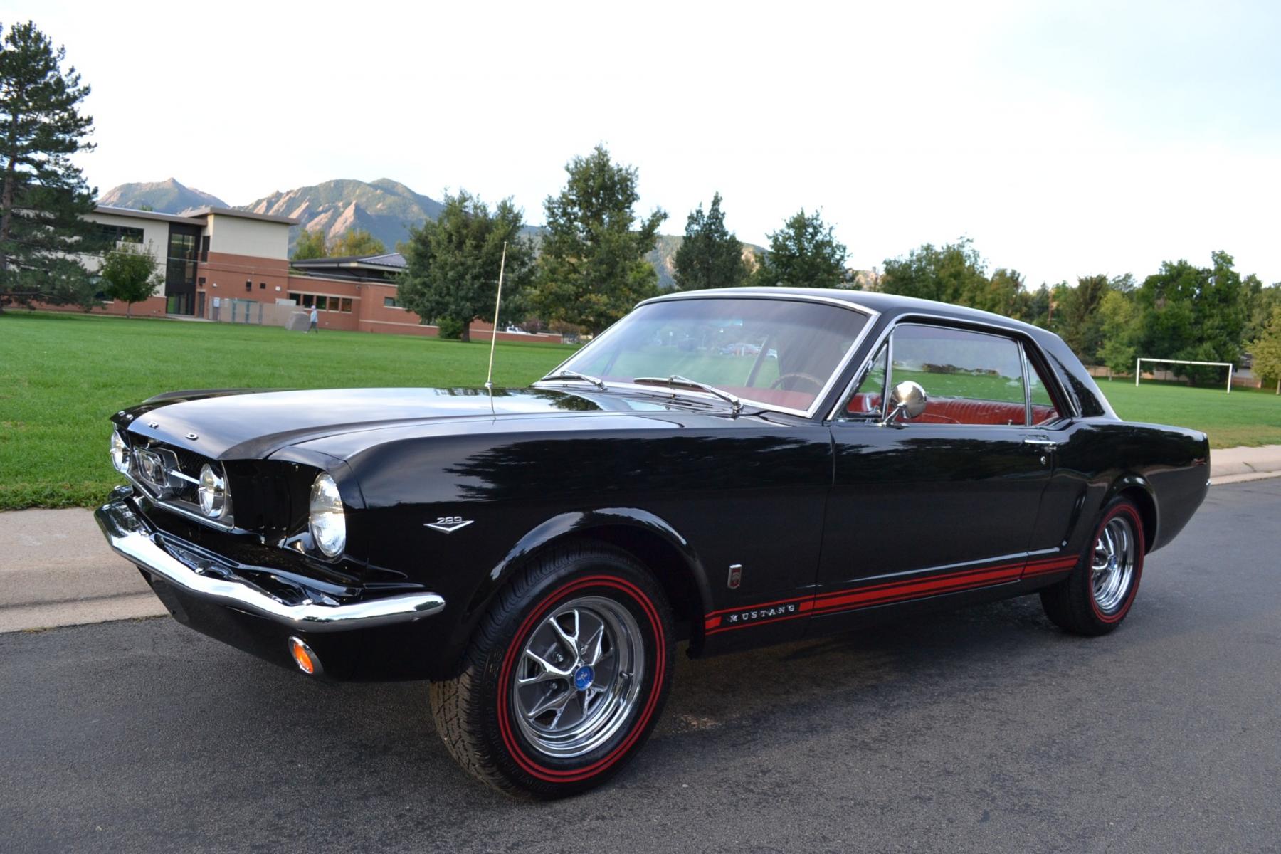 1965 Black /Red Ford Mustang GT (5T07A144229) , located at 2510 47th St. Suite 200, Boulder, CO, 80301, (303) 641-0333, 40.026196, -105.243217 - COMING SOON 44 year owned Original 1965 Mustang GT. Fresh Nut and Bolt Piano Finish Restoration. Finished Sept. 6, 2023. 12 Miles since finished. First Time Shown. Built by Retired Ford Dealer and Non Stop Mustang Owner/Collector and Restorer since 1964 Max Hanson, Hanson Ford, Clay Center Kansa - Photo #2