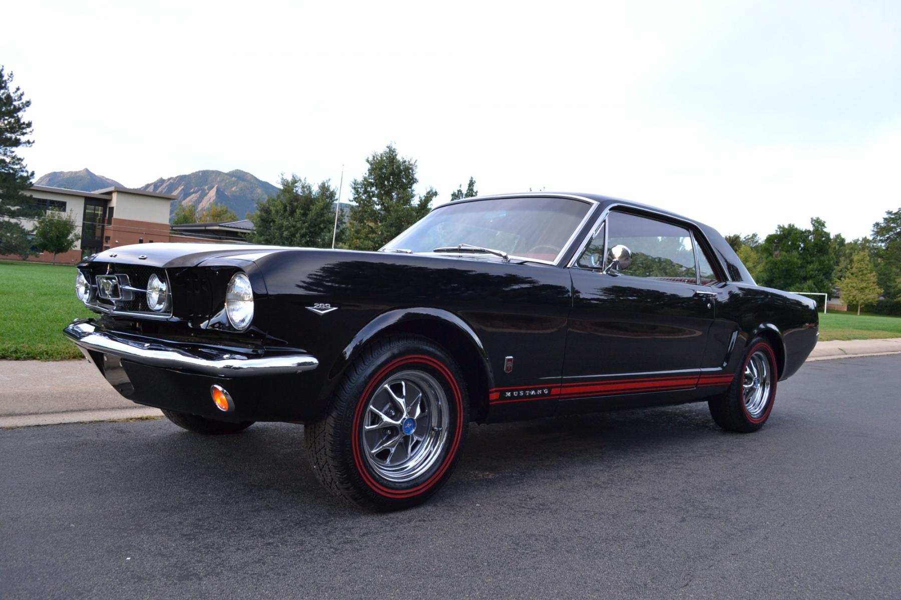 1965 Black /Red Ford Mustang GT (5T07A144229) , located at 2510 47th St. Suite 200, Boulder, CO, 80301, (303) 641-0333, 40.026196, -105.243217 - COMING SOON 44 year owned Original 1965 Mustang GT. Fresh Nut and Bolt Piano Finish Restoration. Finished Sept. 6, 2023. 12 Miles since finished. First Time Shown. Built by Retired Ford Dealer and Non Stop Mustang Owner/Collector and Restorer since 1964 Max Hanson, Hanson Ford, Clay Center Kansa - Photo #3
