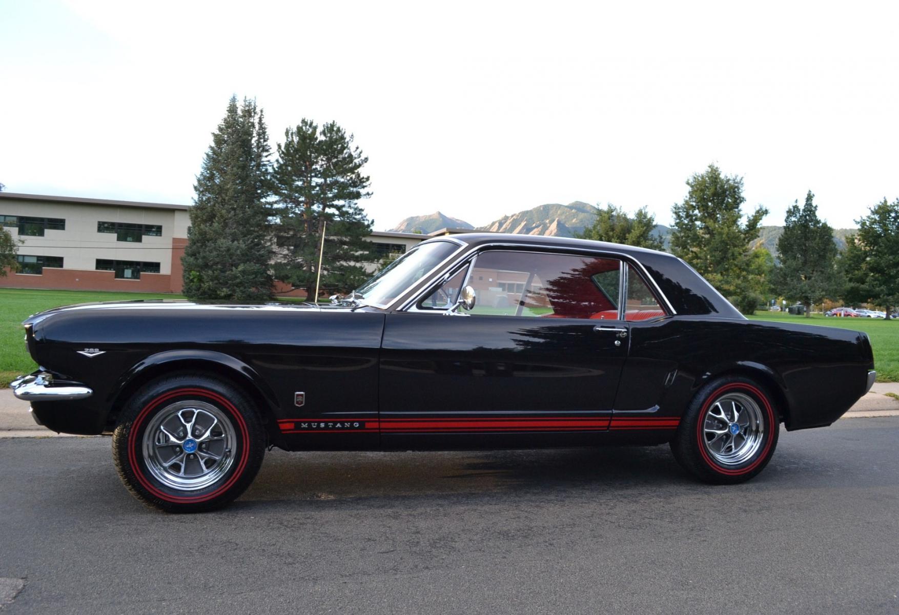 1965 Black /Red Ford Mustang GT (5T07A144229) , located at 2510 47th St. Suite 200, Boulder, CO, 80301, (303) 641-0333, 40.026196, -105.243217 - COMING SOON 44 year owned Original 1965 Mustang GT. Fresh Nut and Bolt Piano Finish Restoration. Finished Sept. 6, 2023. 12 Miles since finished. First Time Shown. Built by Retired Ford Dealer and Non Stop Mustang Owner/Collector and Restorer since 1964 Max Hanson, Hanson Ford, Clay Center Kansa - Photo #5