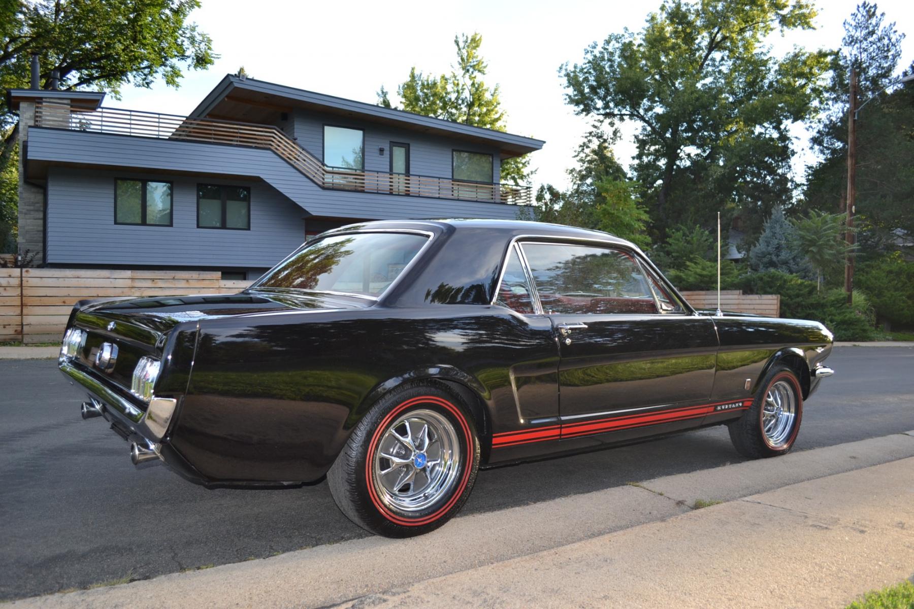 1965 Black /Red Ford Mustang GT (5T07A144229) , located at 2510 47th St. Suite 200, Boulder, CO, 80301, (303) 641-0333, 40.026196, -105.243217 - COMING SOON 44 year owned Original 1965 Mustang GT. Fresh Nut and Bolt Piano Finish Restoration. Finished Sept. 6, 2023. 12 Miles since finished. First Time Shown. Built by Retired Ford Dealer and Non Stop Mustang Owner/Collector and Restorer since 1964 Max Hanson, Hanson Ford, Clay Center Kansa - Photo #7