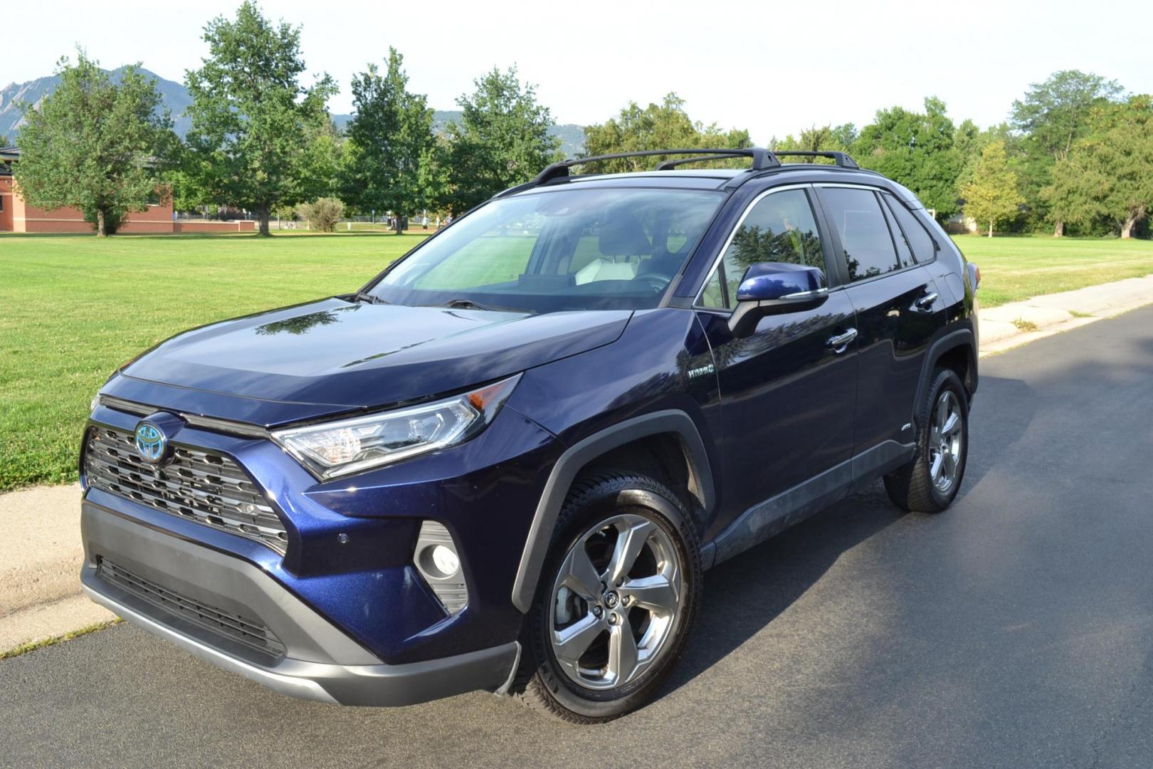 2019 /Grey Toyota RAV4 Hybrid Limited (JTMDWRFVXKJ) with an 2.5L L4 DOHC 16V HYBRID engine, CVT transmission, located at 2510 47th St. Suite 200, Boulder, CO, 80301, (303) 641-0333, 40.026196, -105.243217 - This Beautiful Low Mileage, ONE OWNER, AWD Limited Rav4 is a Recent Boulder Acquisition by Boulder Motors in Boulder Colorado. Finished Toyotas Stunning Dark Blue Metallic with Dove Gray Heated Leather Seating. Corwin Toyota in Boulder Just completed a Fresh Service and Inspection in April of 2024. - Photo#2