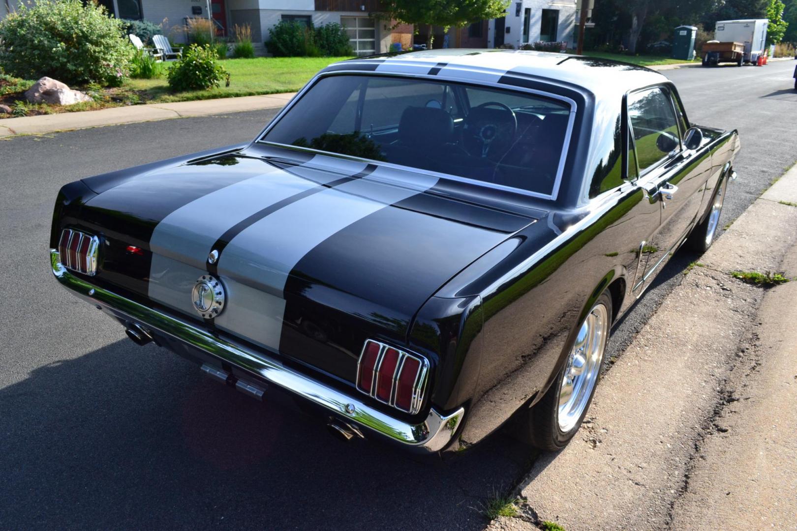 1965 Black /black Ford Mustang Standard (5F07A668786) with an 306ci engine, Manual transmission, located at 2510 47th St. Suite 200, Boulder, CO, 80301, (303) 641-0333, 40.026196, -105.243217 - This Custom Pro-Touring 1965 Mustang Coupe is Powered by a Newly Built 306ci Roller Engine with High Performance Cam, Roller Rockers and Aluminum Heads and Intake, (Edlebrock), Backed by a Tremec T5 5-Speed Manual Transmission and a Ford 9-inch Posi-Traction Rear Axle. It exhales through Ceramic Co - Photo#27