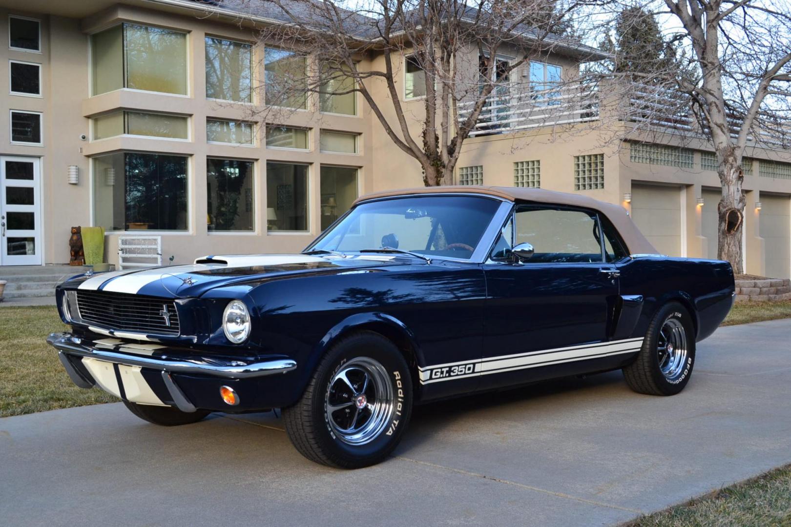 1966 Blue /Black Ford Mustang Shelby GT350 Re-Creation (6F08K335126) with an 289 V8 Engine engine, Manual transmission, located at 2510 47th St. Suite 200, Boulder, CO, 80301, (303) 641-0333, 40.026196, -105.243217 - This 1966 Mustang Original K-Code Convertible, Shelby GT350 Re-Creation, underwent a Complete Nut and Bolt Rotisserie Restoration and was Built to the Specs of a Shelby GT350. A Rebuilt High Performance 289 V8 Engine is Mated to a Top Loader 4-Speed Manual Transmission and a 9-inch Rear End. The En - Photo#0