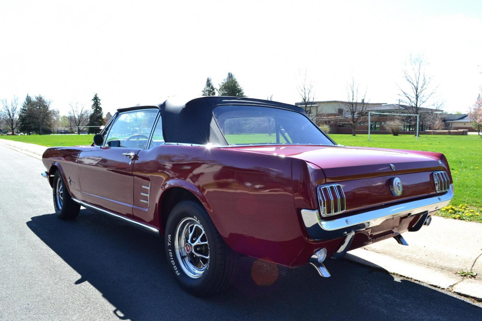 1966 Red /Black Ford Mustang Standard (6T08T165419) with an 302 V8 engine, Manual transmission, located at 2510 47th St. Suite 200, Boulder, CO, 80301, (303) 641-0333, 40.026196, -105.243217 - This 1966 Mustang is a Refreshed Convertible Powered by a 302 V8 paired with a 4 speed Manual Transmission. It is Equipped with an Edelbrock Carburetor, Intake Manifold, Ford Racing Valve Covers, GT Light Bar, Dual Exhaust, Chrome Mustang Styled Steel Wheels with BF Goodrich Solid White Letter Radia - Photo#7
