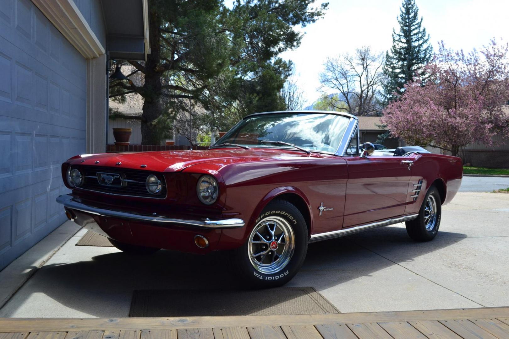 1966 Red /Black Ford Mustang Standard (6T08T165419) with an 302 V8 engine, Manual transmission, located at 2510 47th St. Suite 200, Boulder, CO, 80301, (303) 641-0333, 40.026196, -105.243217 - This 1966 Mustang is a Refreshed Convertible Powered by a 302 V8 paired with a 4 speed Manual Transmission. It is Equipped with an Edelbrock Carburetor, Intake Manifold, Ford Racing Valve Covers, GT Light Bar, Dual Exhaust, Chrome Mustang Styled Steel Wheels with BF Goodrich Solid White Letter Radia - Photo#23