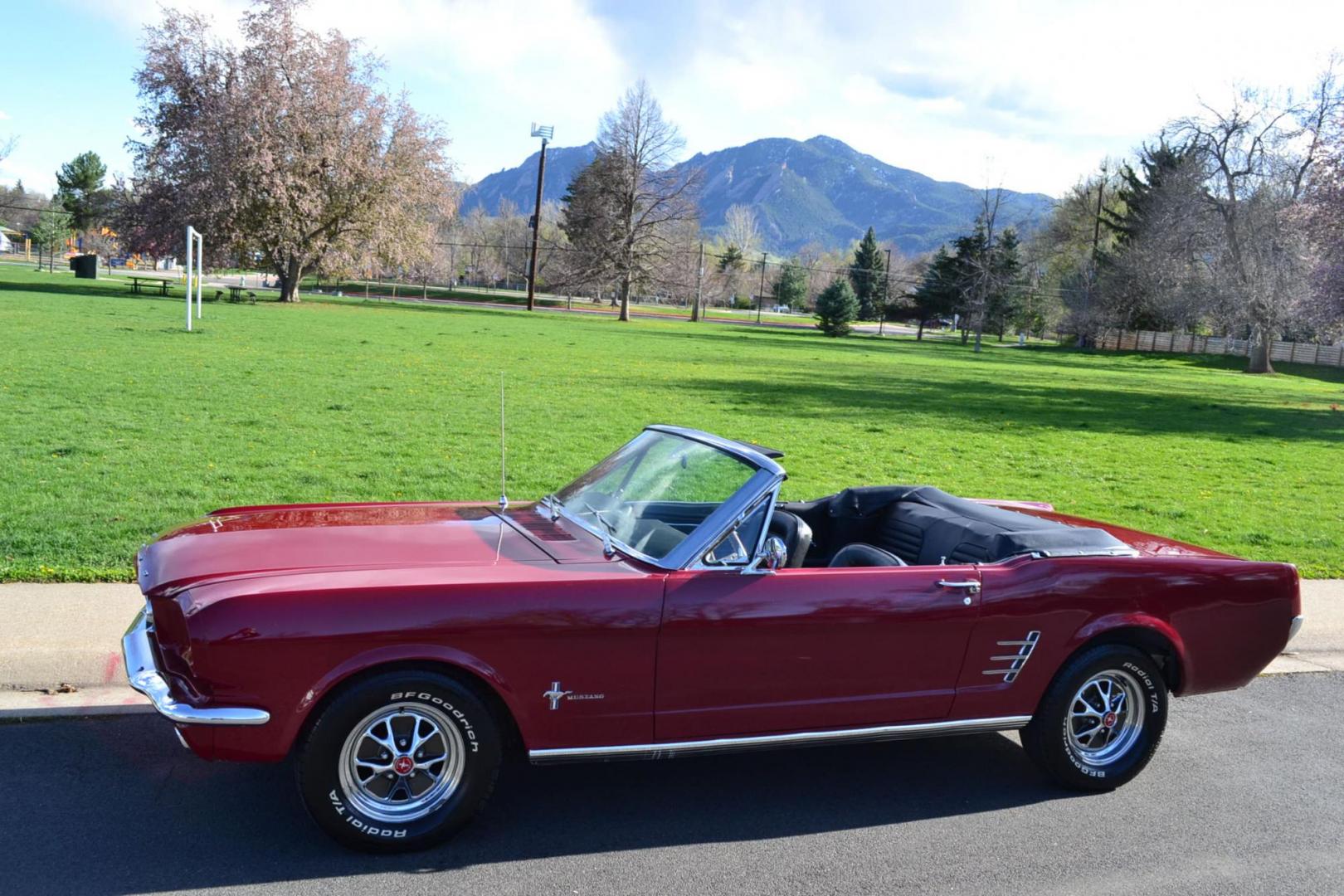 1966 Red /Black Ford Mustang Standard (6T08T165419) with an 302 V8 engine, Manual transmission, located at 2510 47th St. Suite 200, Boulder, CO, 80301, (303) 641-0333, 40.026196, -105.243217 - This 1966 Mustang is a Refreshed Convertible Powered by a 302 V8 paired with a 4 speed Manual Transmission. It is Equipped with an Edelbrock Carburetor, Intake Manifold, Ford Racing Valve Covers, GT Light Bar, Dual Exhaust, Chrome Mustang Styled Steel Wheels with BF Goodrich Solid White Letter Radia - Photo#25