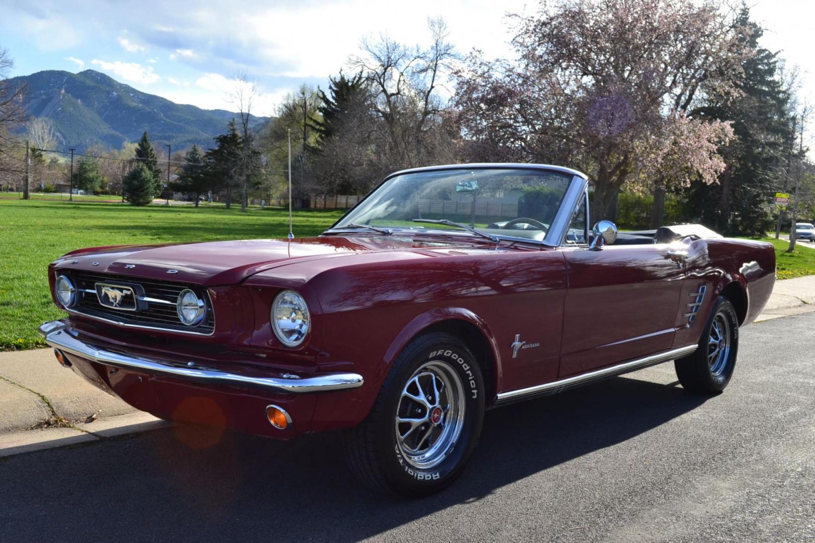 1966 Red /Black Ford Mustang Standard (6T08T165419) with an 302 V8 engine, Manual transmission, located at 2510 47th St. Suite 200, Boulder, CO, 80301, (303) 641-0333, 40.026196, -105.243217 - This 1966 Mustang is a Refreshed Convertible Powered by a 302 V8 paired with a 4 speed Manual Transmission. It is Equipped with an Edelbrock Carburetor, Intake Manifold, Ford Racing Valve Covers, GT Light Bar, Dual Exhaust, Chrome Mustang Styled Steel Wheels with BF Goodrich Solid White Letter Radia - Photo#24