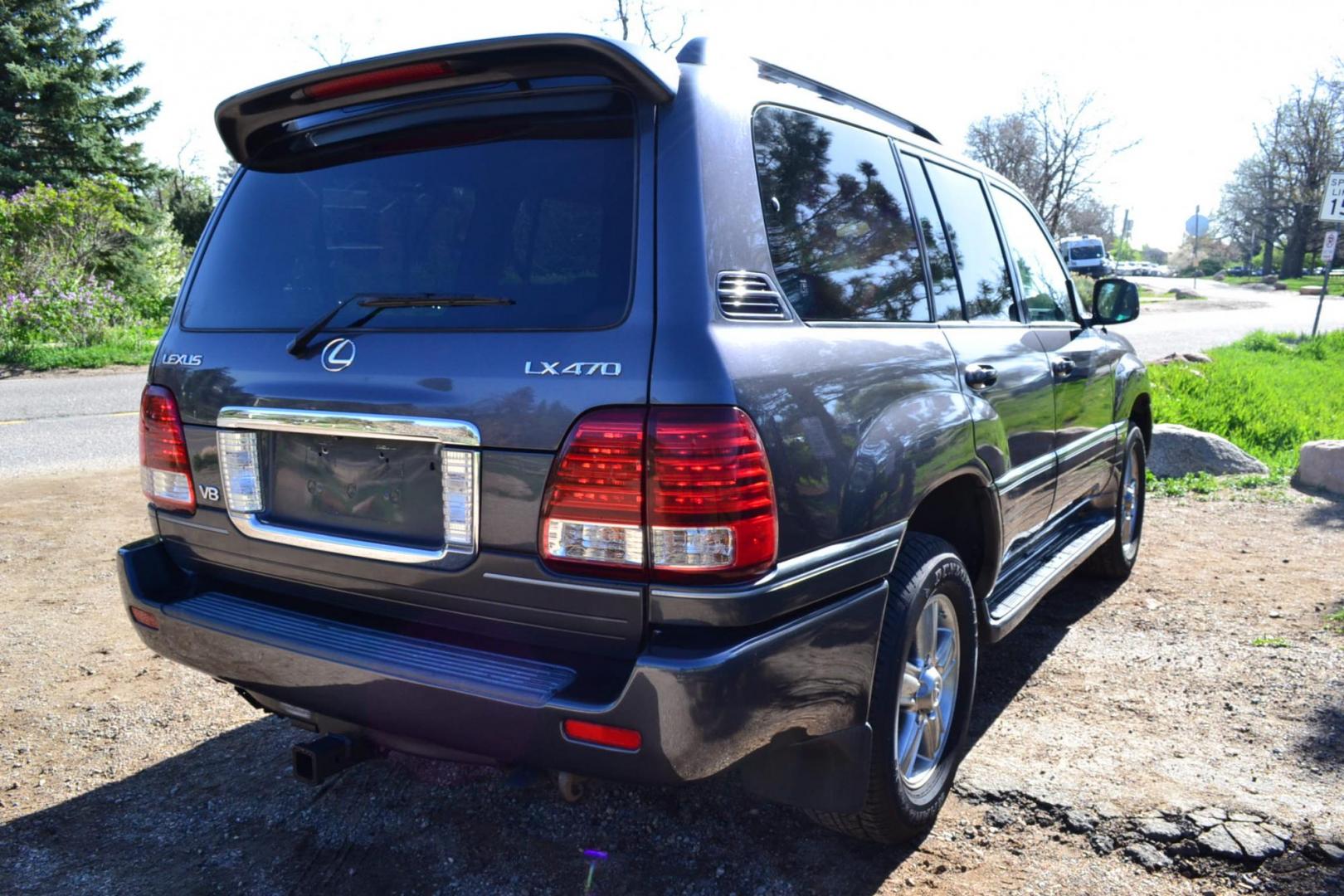 2006 Gray /Gray Lexus LX 470 Sport Utility (JTJHT00W464) with an 4.7L V8 DOHC 32V engine, 5-Speed Automatic Overdrive transmission, located at 2510 47th St. Suite 200, Boulder, CO, 80301, (303) 641-0333, 40.026196, -105.243217 - This Great One Owner, Low Mile, Non Smoker Female Driven LX470 is a New Lexus Trade in Recently Acquired by Boulder Motors of Boulder Colorado. It is Finished in Lexus Galactic Gray Mica with Gray Interior. A Flawless CarFax and AutoCheck Showing No Accidents, Odometer or Problems Reported EVER acc - Photo#16