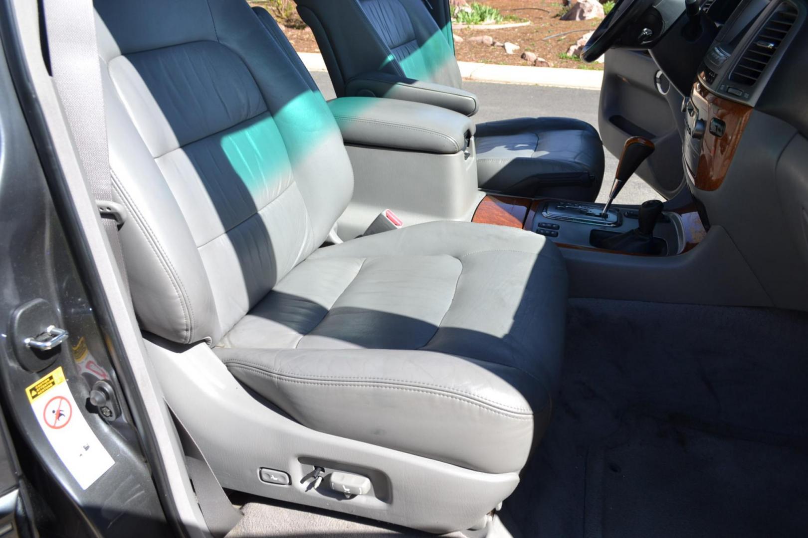 2006 Gray /Gray Lexus LX 470 Sport Utility (JTJHT00W464) with an 4.7L V8 DOHC 32V engine, 5-Speed Automatic Overdrive transmission, located at 2510 47th St. Suite 200, Boulder, CO, 80301, (303) 641-0333, 40.026196, -105.243217 - This Great One Owner, Low Mile, Non Smoker Female Driven LX470 is a New Lexus Trade in Recently Acquired by Boulder Motors of Boulder Colorado. It is Finished in Lexus Galactic Gray Mica with Gray Interior. A Flawless CarFax and AutoCheck Showing No Accidents, Odometer or Problems Reported EVER acc - Photo#30
