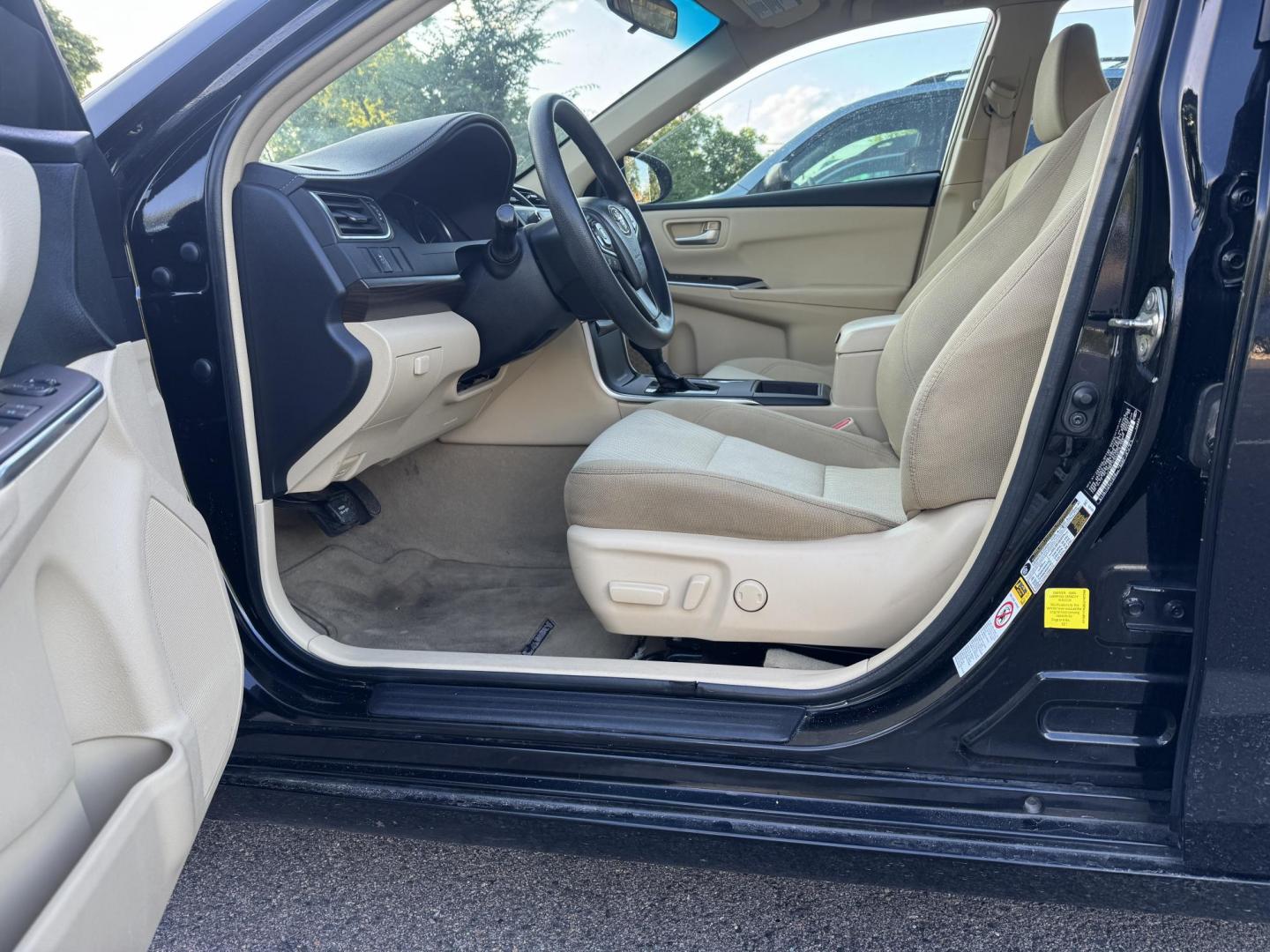 2016 Black /Tan Toyota Camry SE (4T1BF1FK2GU) with an 2.5L L4 DOHC 16V engine, 6-Speed Automatic transmission, located at 2510 47th St. Suite 200, Boulder, CO, 80301, (303) 641-0333, 40.026196, -105.243217 - This, Low Mile, Non-Smoker Camry is a new Acquisition by Boulder Motors, of Boulder Colorado. It is Finished in Toyota’s Midnight Black Metallic with Flaxen interior. It has clean CarFax and Autocheck showing No Odometer or Problems reported Ever. It has a Clean, Clear CO Title. Some of the ad - Photo#14