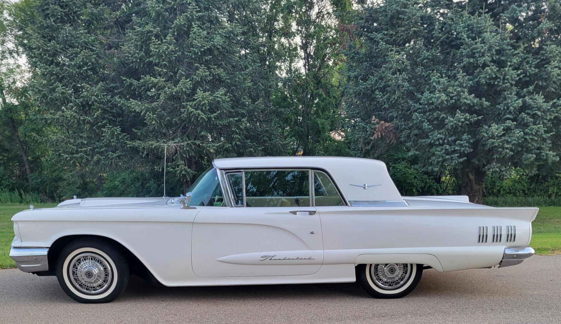 1960 White /Tan Ford Thunderbird (0Y71Y137793) , Automatic transmission, located at 2510 47th St. Suite 200, Boulder, CO, 80301, (303) 641-0333, 40.026196, -105.243217 - 1960 Thunderbird, 24,000 Original Actual 2 owner miles. All Original Factory Leather interior recently reconditioned with leather moisturizer. Purchased from Pierce-Arrow Foundation collection and refreshed by retired Ford Dealer Max Hanson. At Our Listed Price This great 1960 Ford Thunderbird qu - Photo#8
