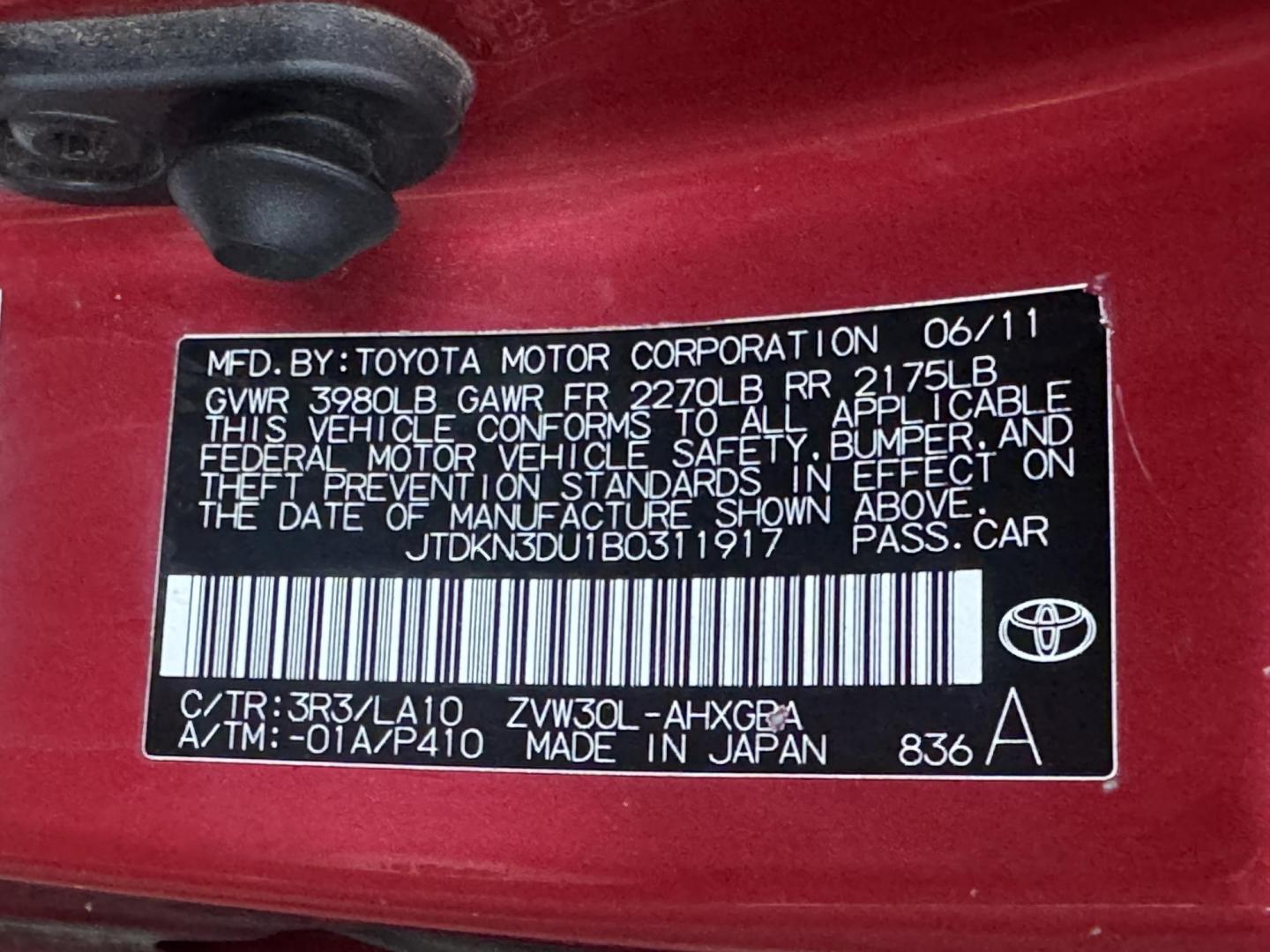 2011 Red /Black Toyota Prius Prius IV (JTDKN3DU1B0) with an 1.8L L4 DOHC 16V engine, Continuously Variable Transmission transmission, located at 2510 47th St. Suite 200, Boulder, CO, 80301, (303) 641-0333, 40.026196, -105.243217 - This Non smoker, Wyoming and Colorado owned 2011 Prius Iv was acquired by Boulder Motors in 2017 and used as a Company Car ever since. It is finished in Barcelona Red Metallic (3R3) with Light Gray Interior. The Car Fax and Auto check is clean and Clear showing no accidents. The title is Clean Clear - Photo#71